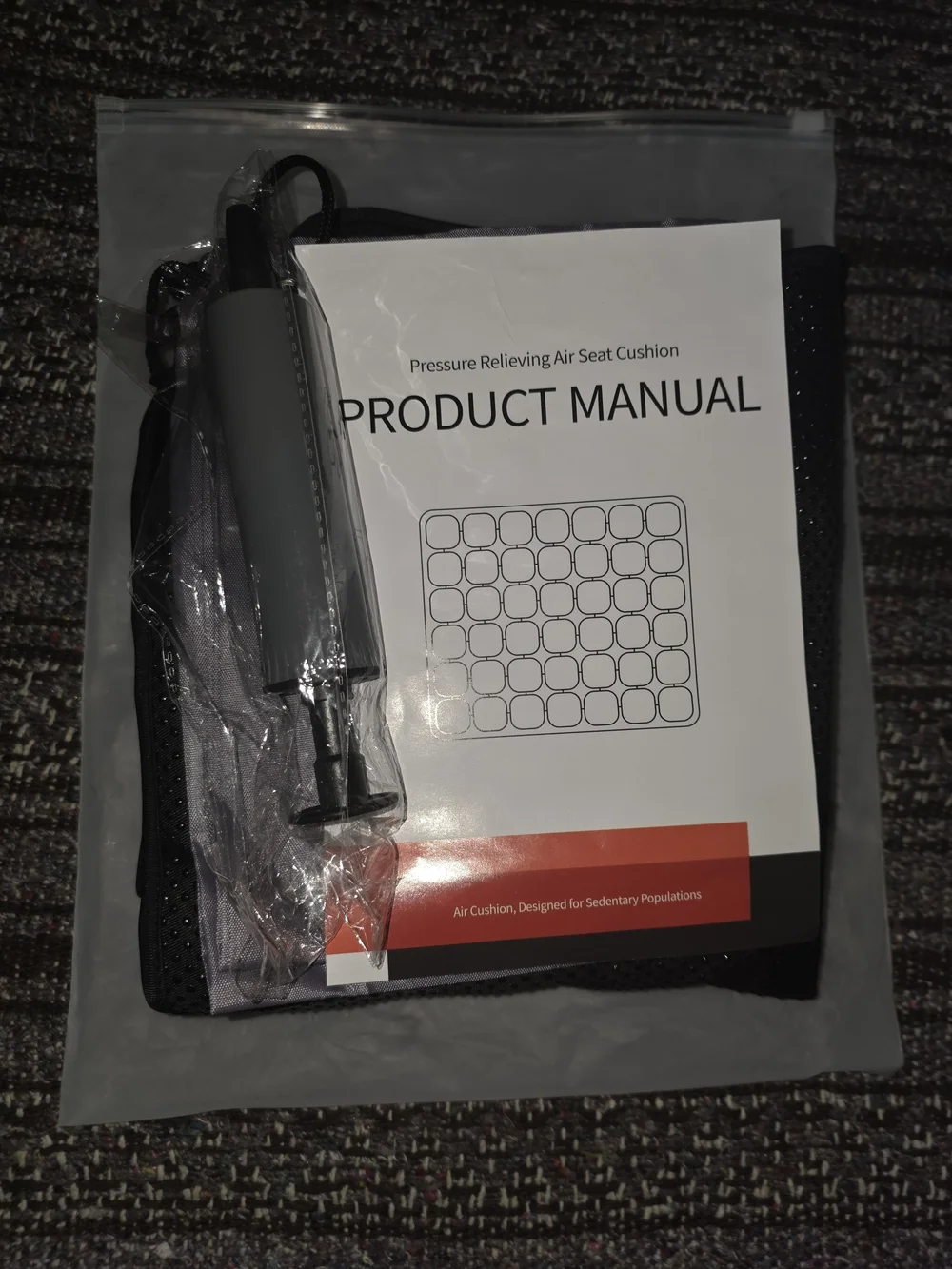 Black Padded Bubble Seat Cushion